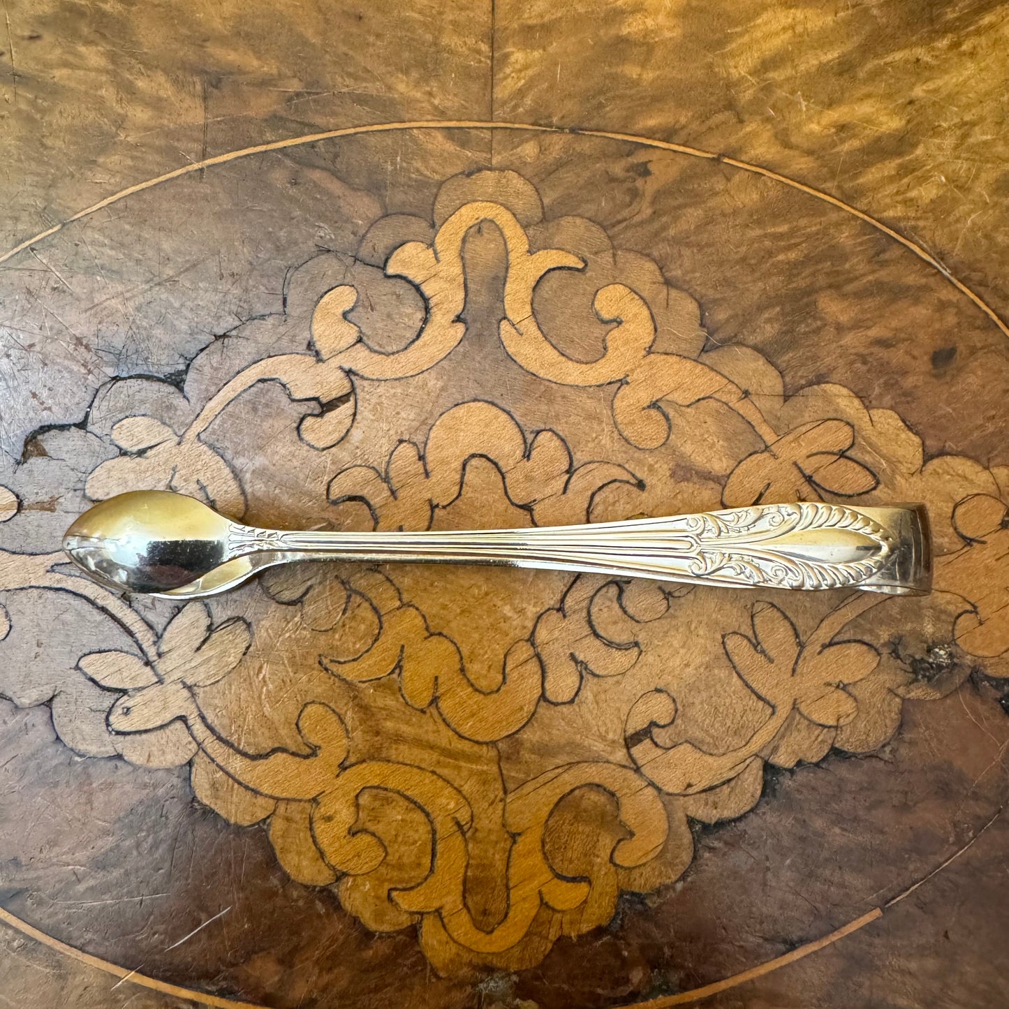 Ornate Silver Plated Sugar Tongs 