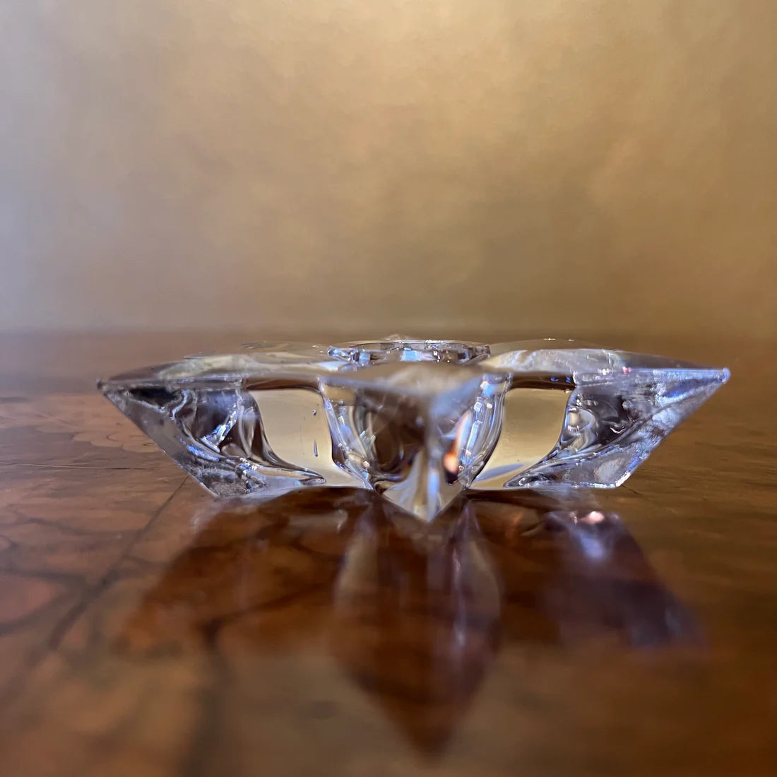 Orrefors Star Shaped Candle Holdes Pair