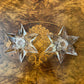 Orrefors Star Shaped Candle Holdes Pair