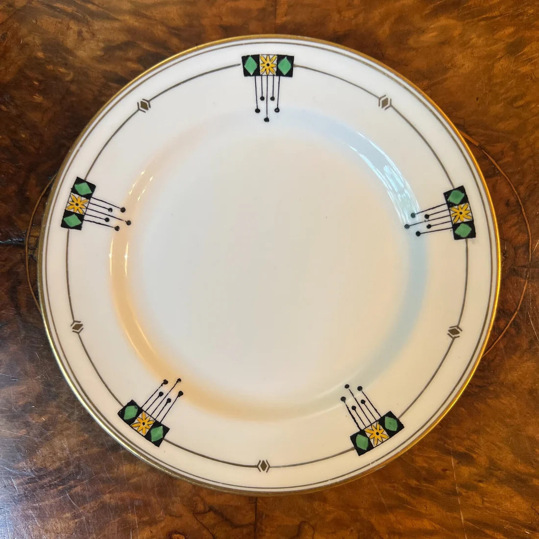 Paragon Green Gold Tea Cup Trio