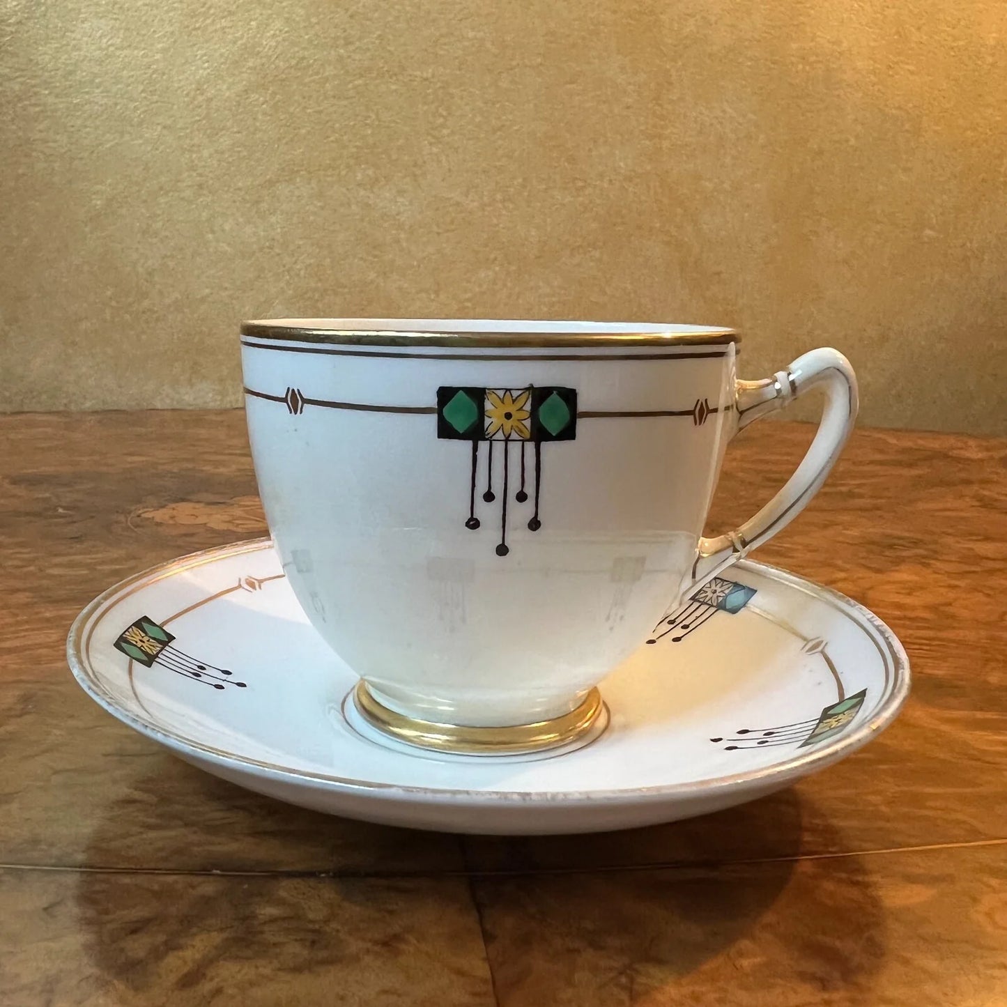Paragon Green Gold Tea Cup & Saucer