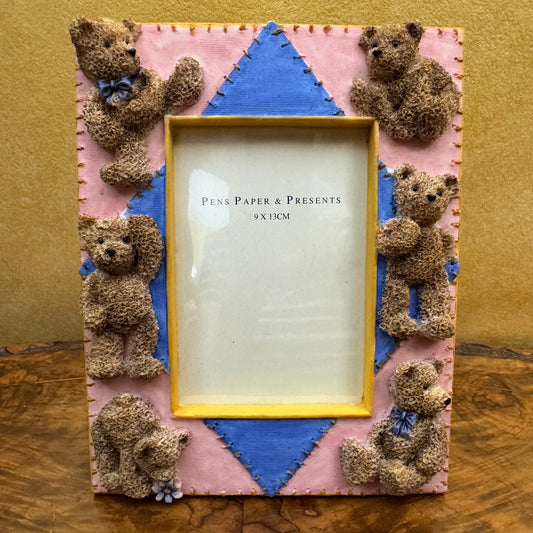 Pens Paper & Presents Pink Bears Photo Frame 9x 13cm 