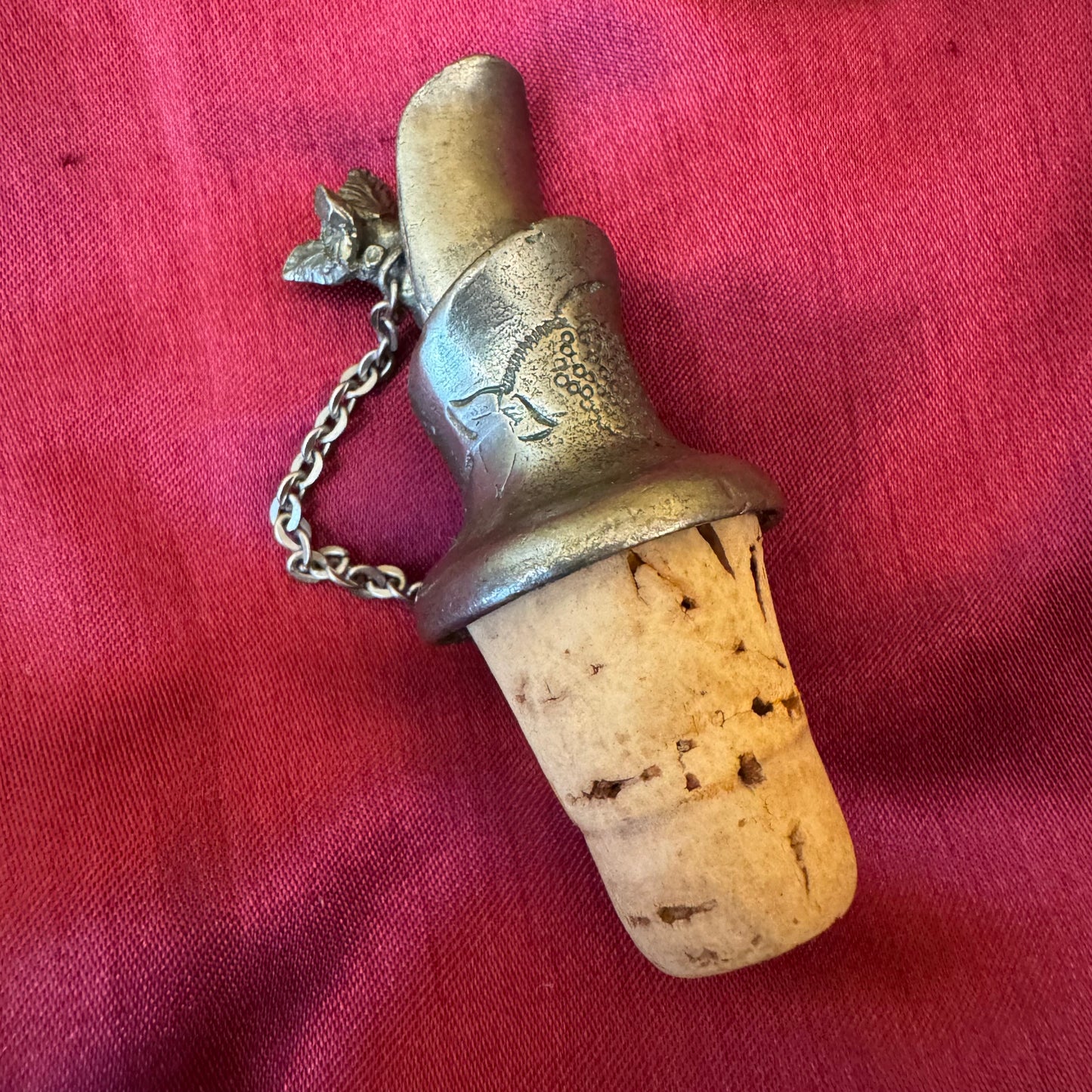Pewter Grape Vine Design Wine Pourer 
