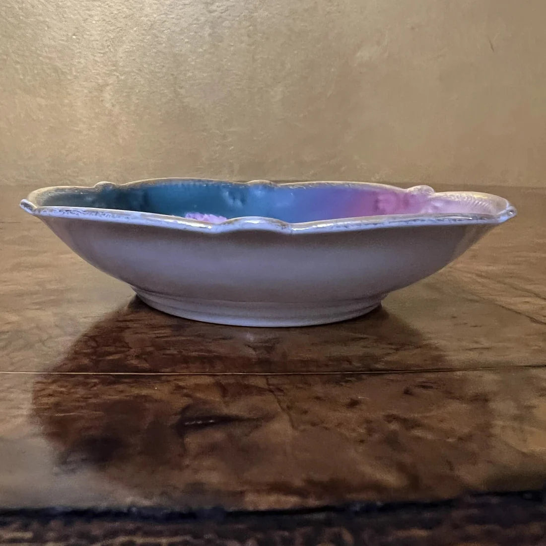 Vintage Pink Floral Printed Dish Bowl