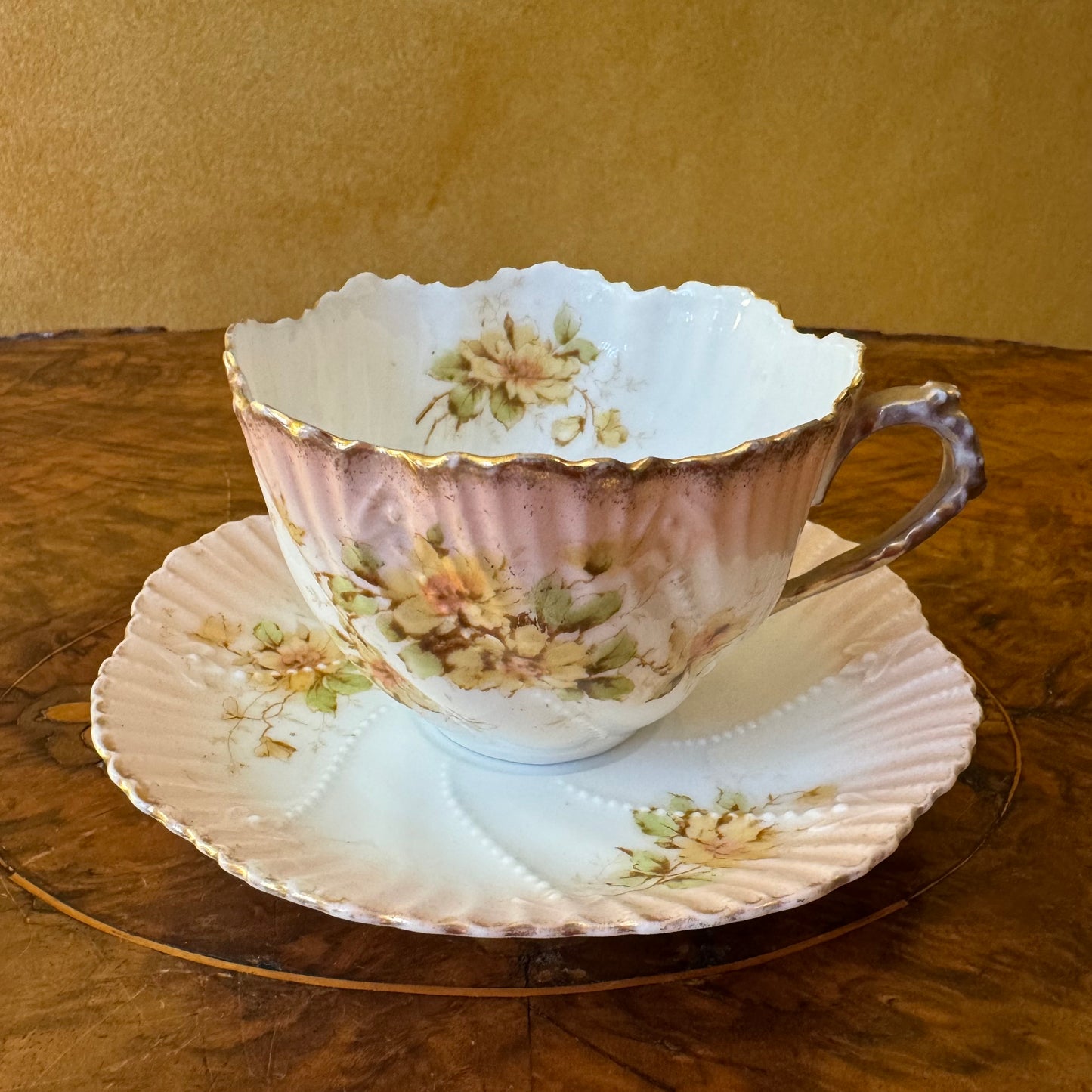 Pink Floral Tea Cup & Saucer 