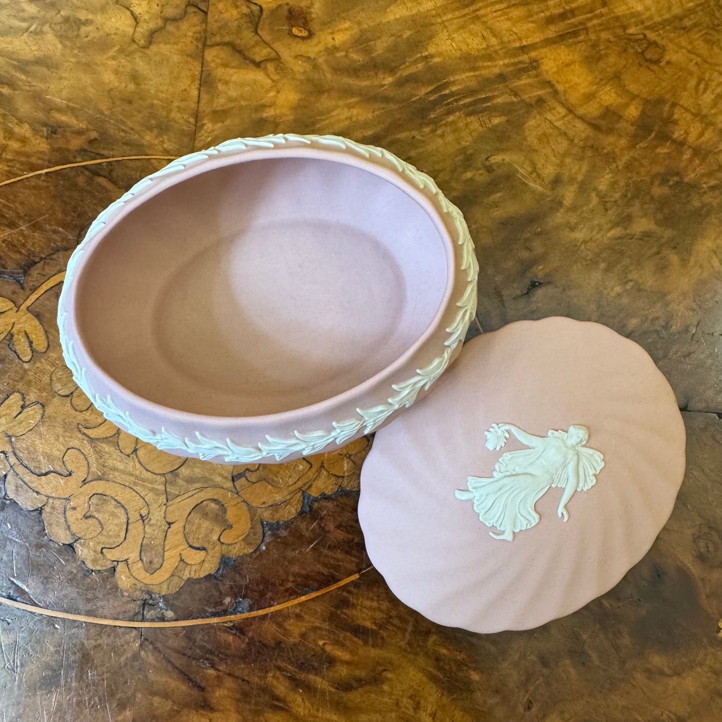 Pink Jasperware Dancing Hours Box Trinket  Wedgwood 