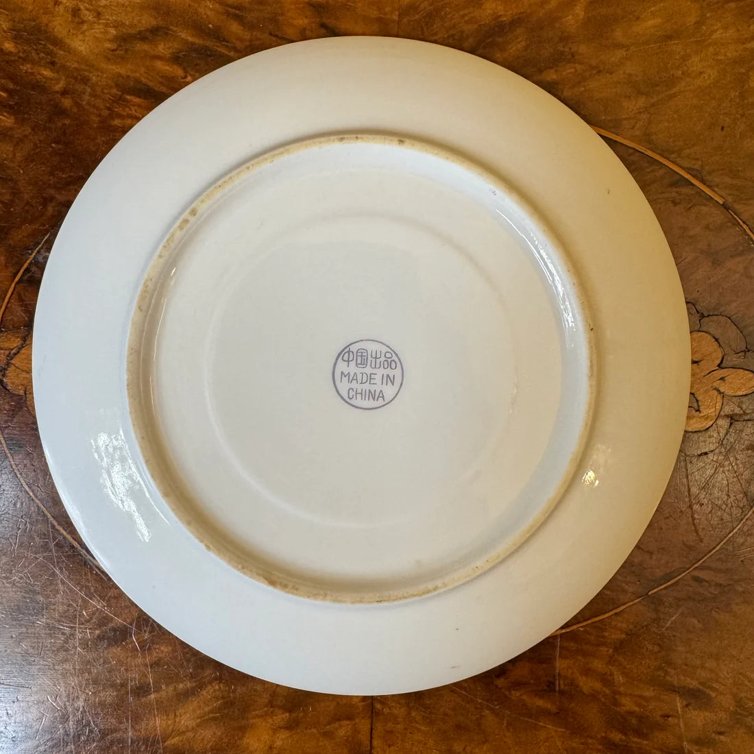 Vintage Pink Silver Floral Print Saucer