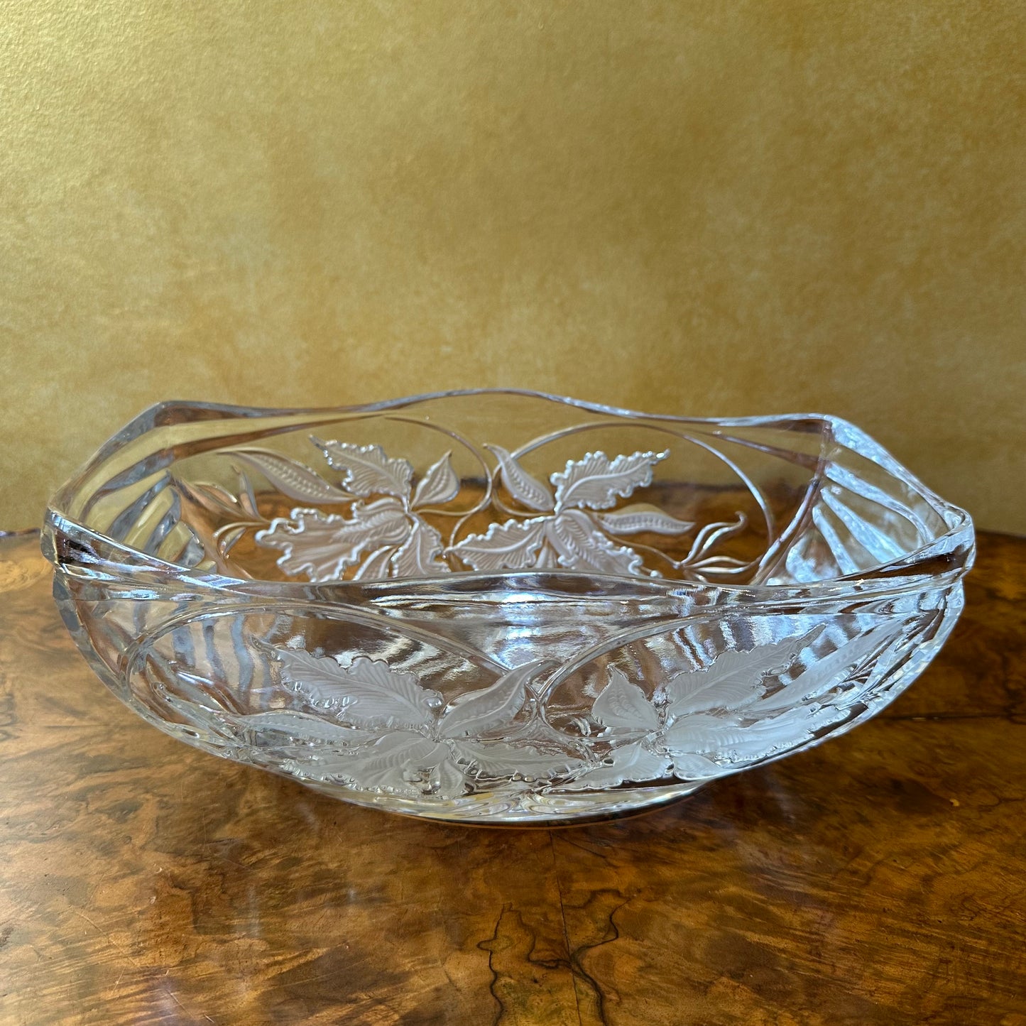 Polish Irena Crystal Irises Bowl
