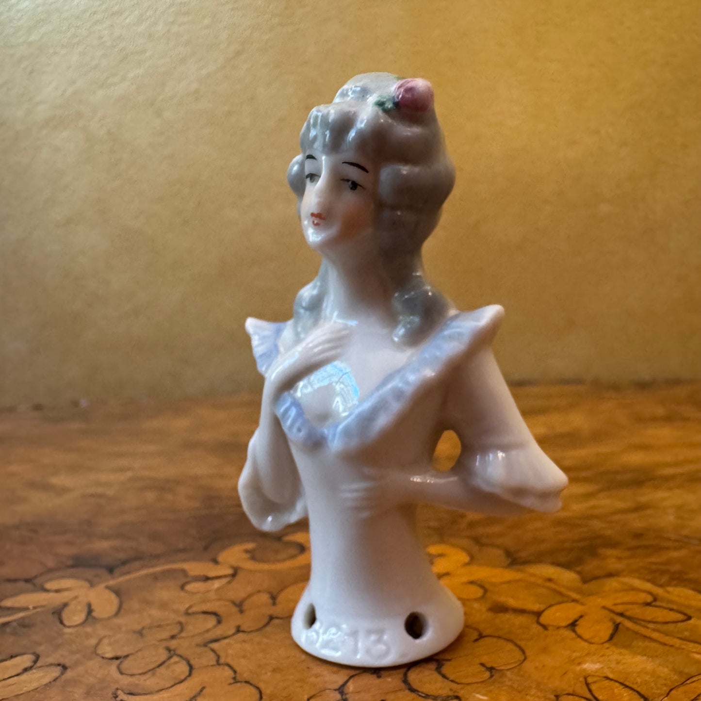 Porcelain Half Doll Pin Cushion 
