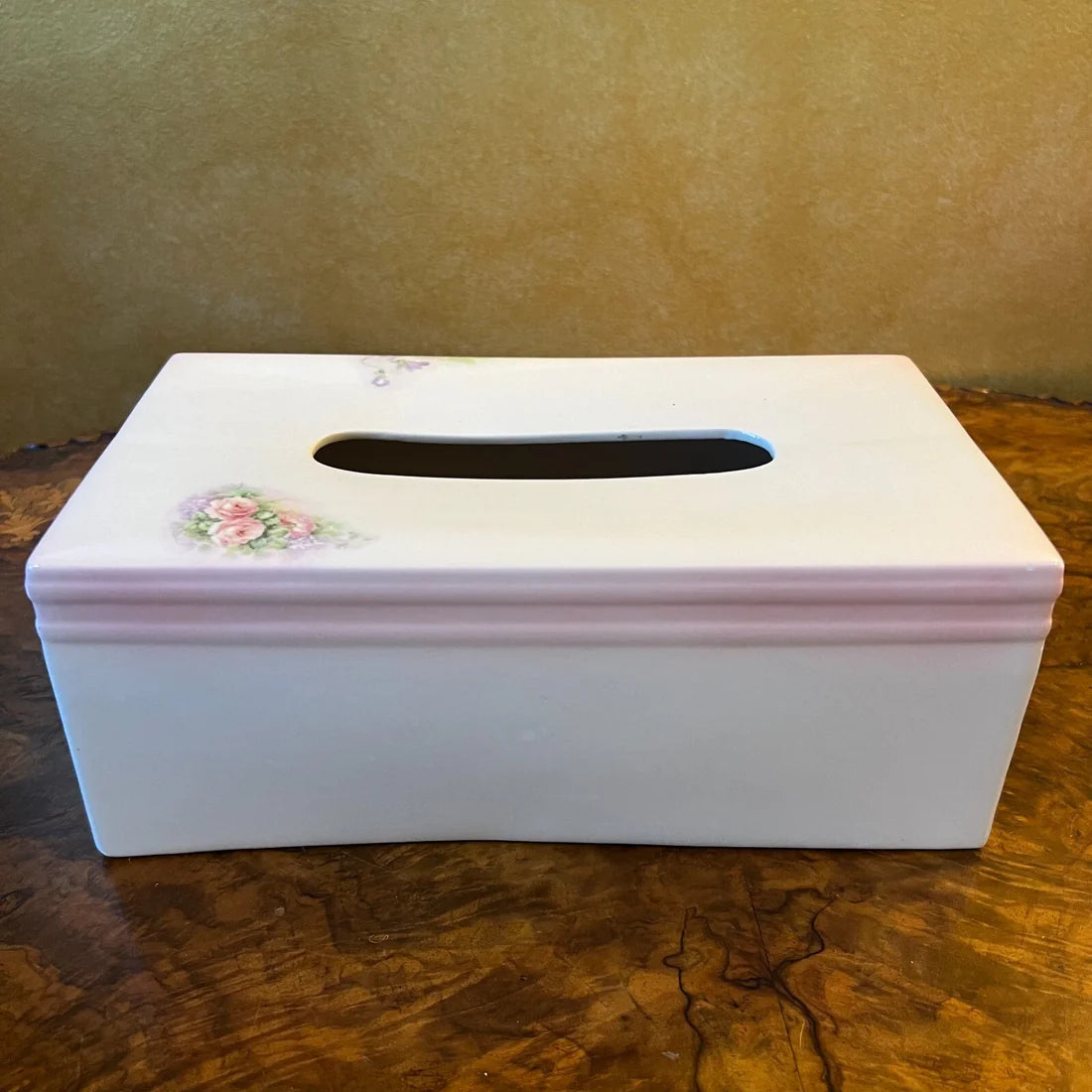 Vintage Porcelain Hand Made Tissue Box