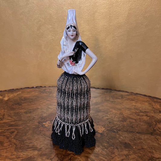 Porcelain Lady WIth Beaded Skirt