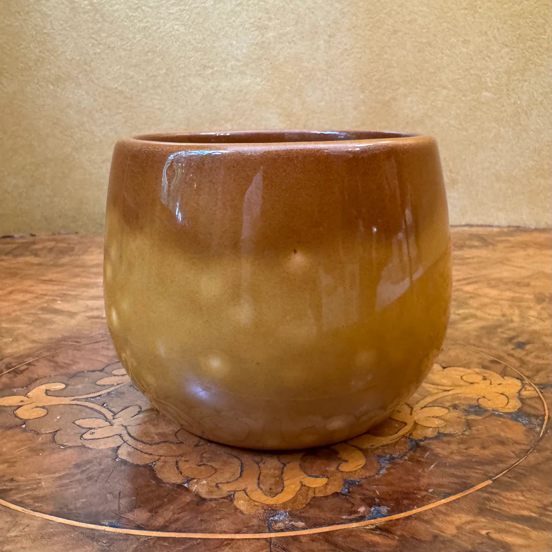 Pottery Brown Glaze Bowl Vase