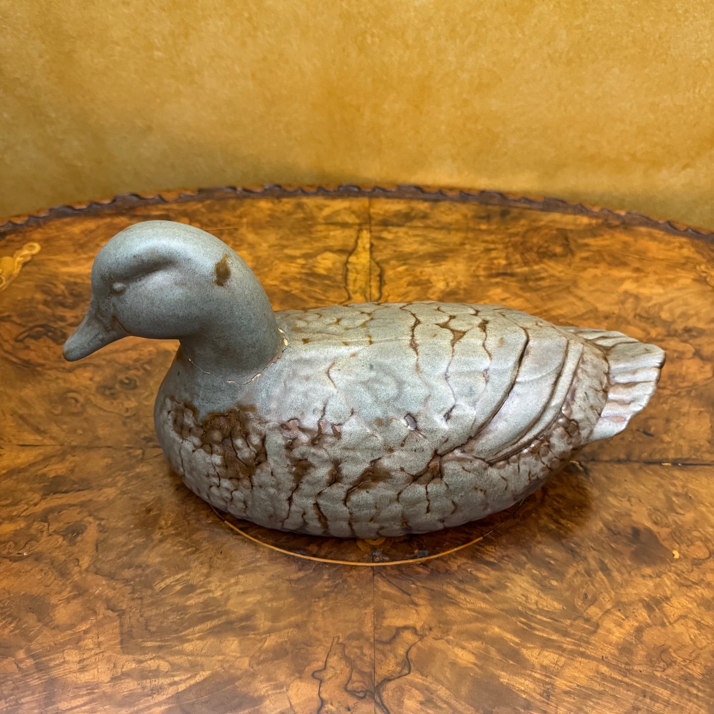 Pottery Duck Figurine 