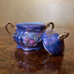 Vintage Purple Pearl Courting Print Demitasse Coffee Set