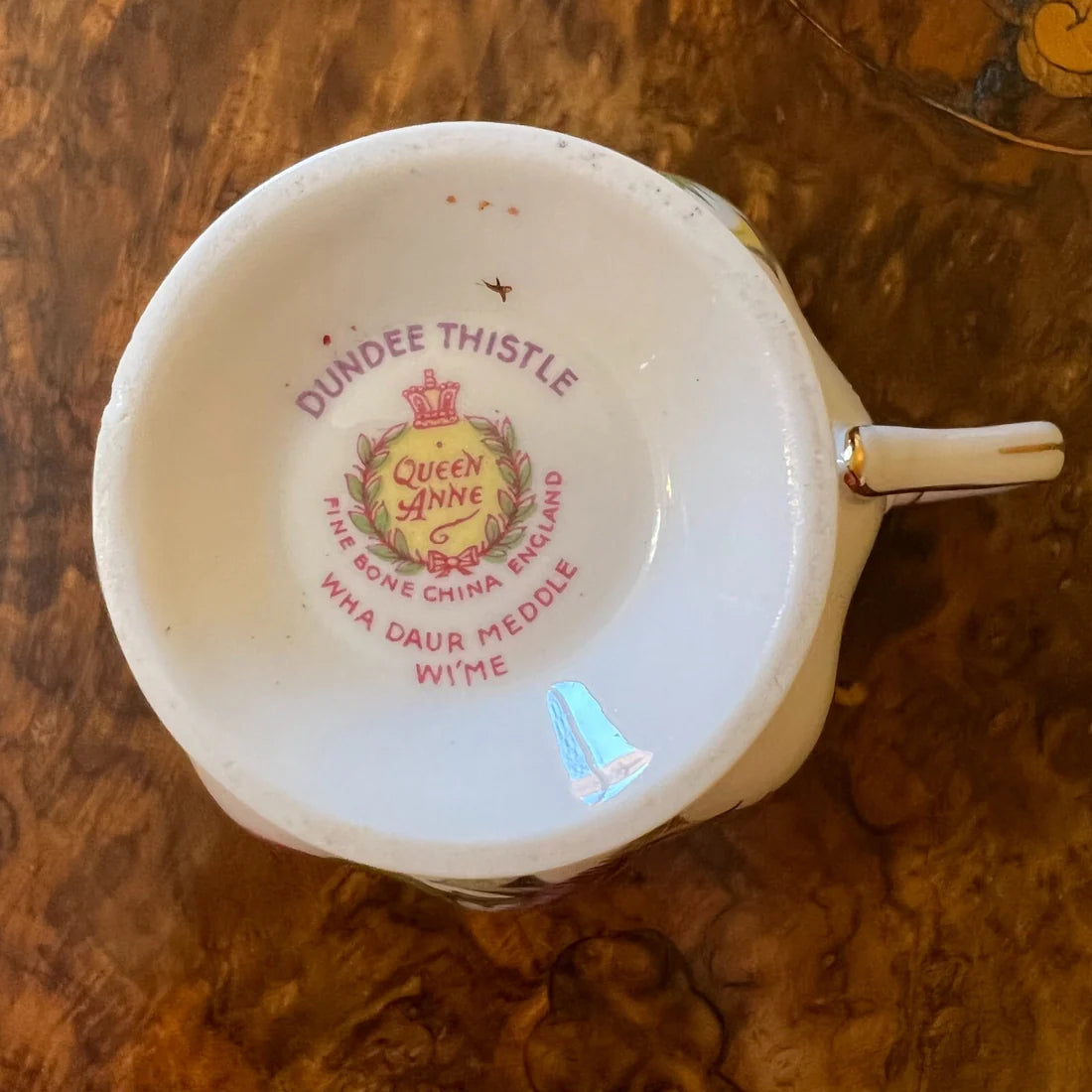 Vintage Queen Anne Dundee Thistle Tea Cup Trio Set