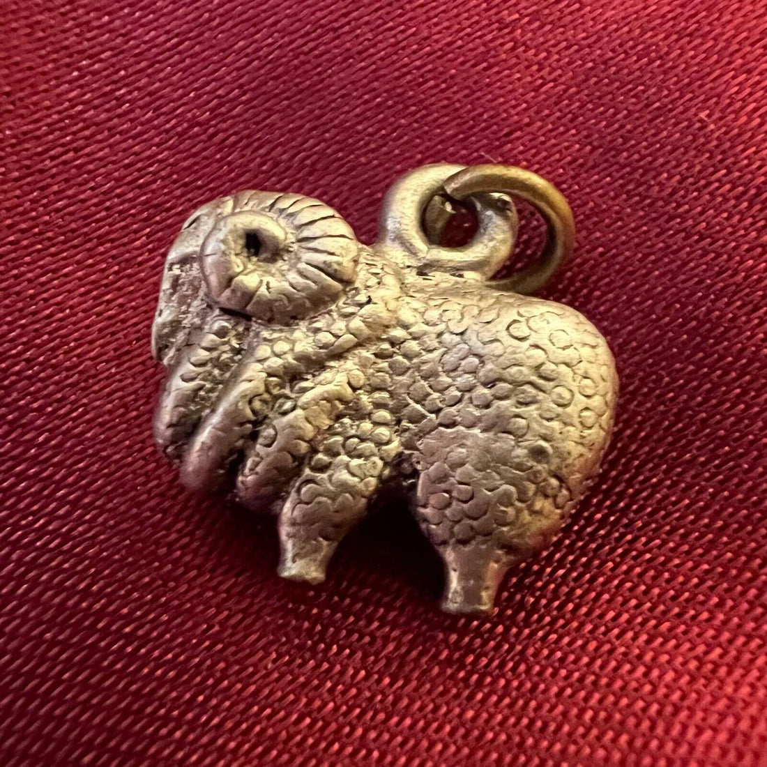 Vintage Silver Ram Pendant Or Charm