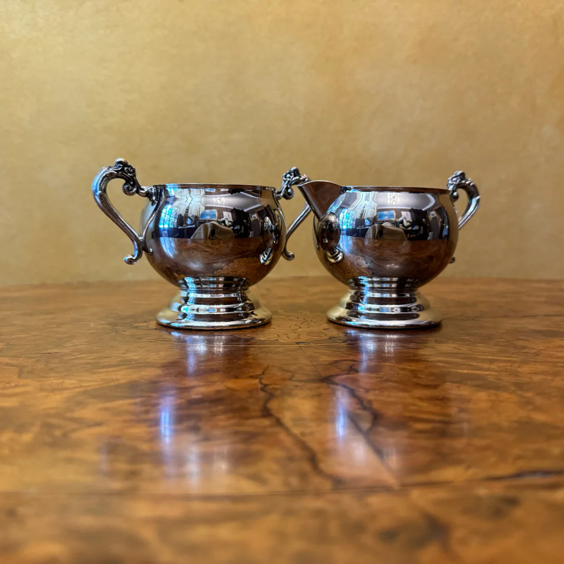 Vintage Ranleigh Silver Plate Milk & Sugar Set