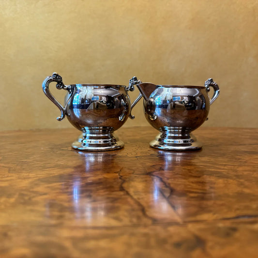 Vintage Ranleigh Silver Plate Milk & Sugar Set