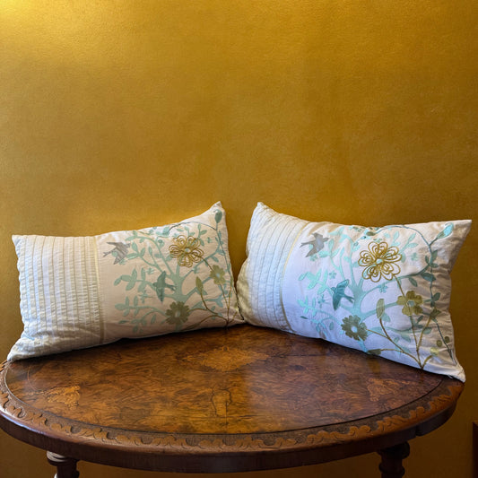 Rectangle Bird Floral Couch Bed Cushion 