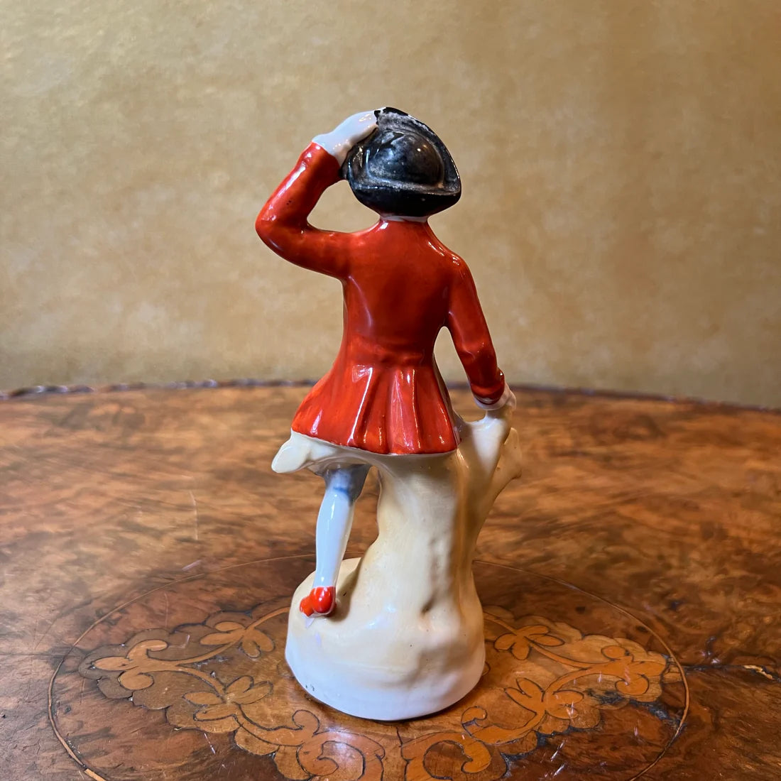 Vintage Red Coat Man Figurine Statue