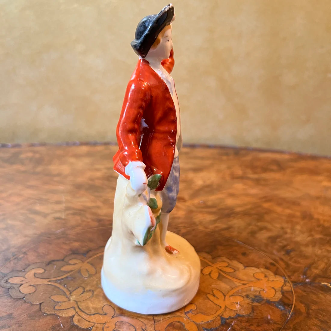 Vintage Red Coat Man Figurine Statue