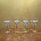 Red Teardrop Stem Margarita Glasses Set Of Eight 