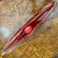 Red White Art Glass Narrow Vase 