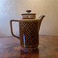 Vintage Retro Japanese 1970s Brown Circle Coffee Pot