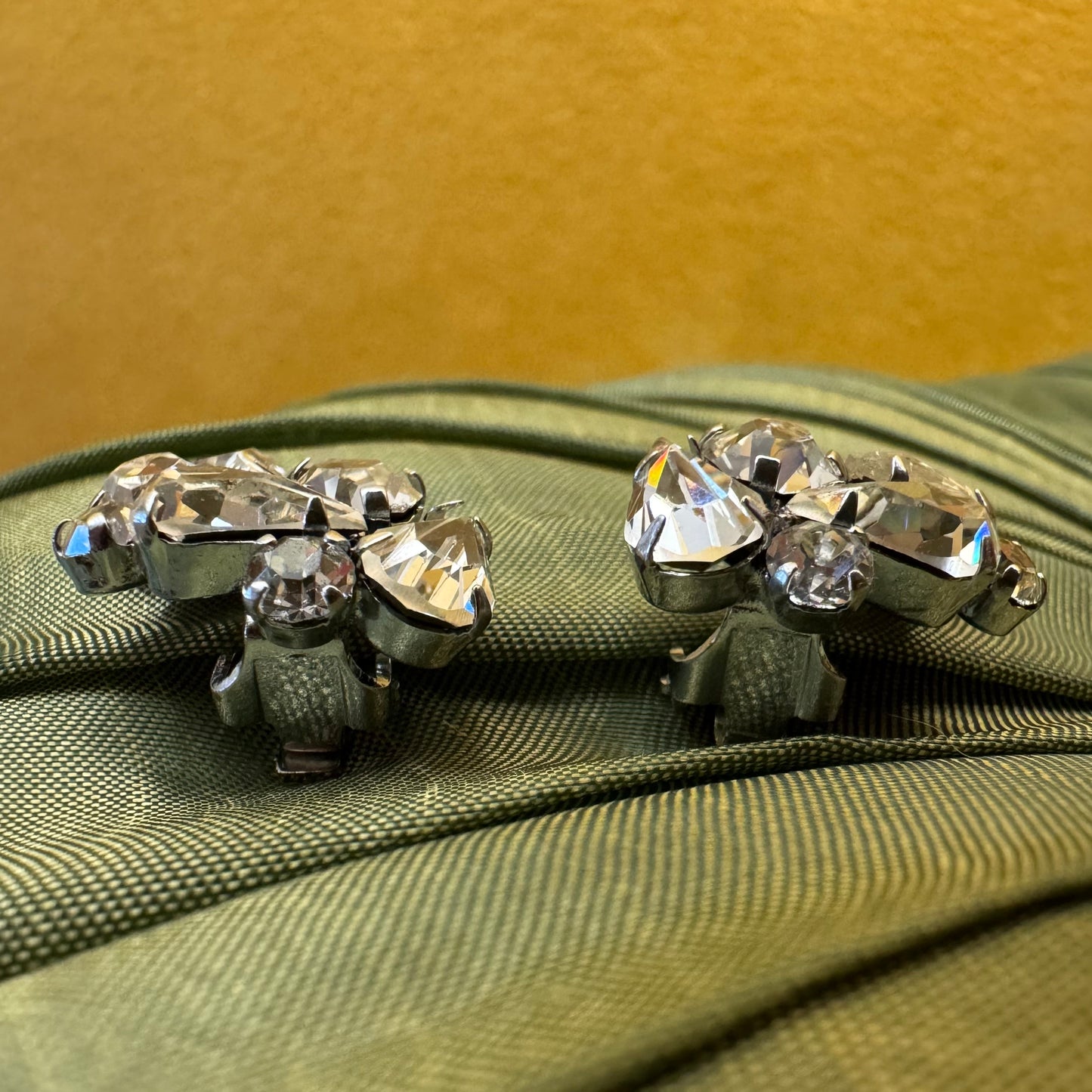 Rhinestone Clip On Earrings 