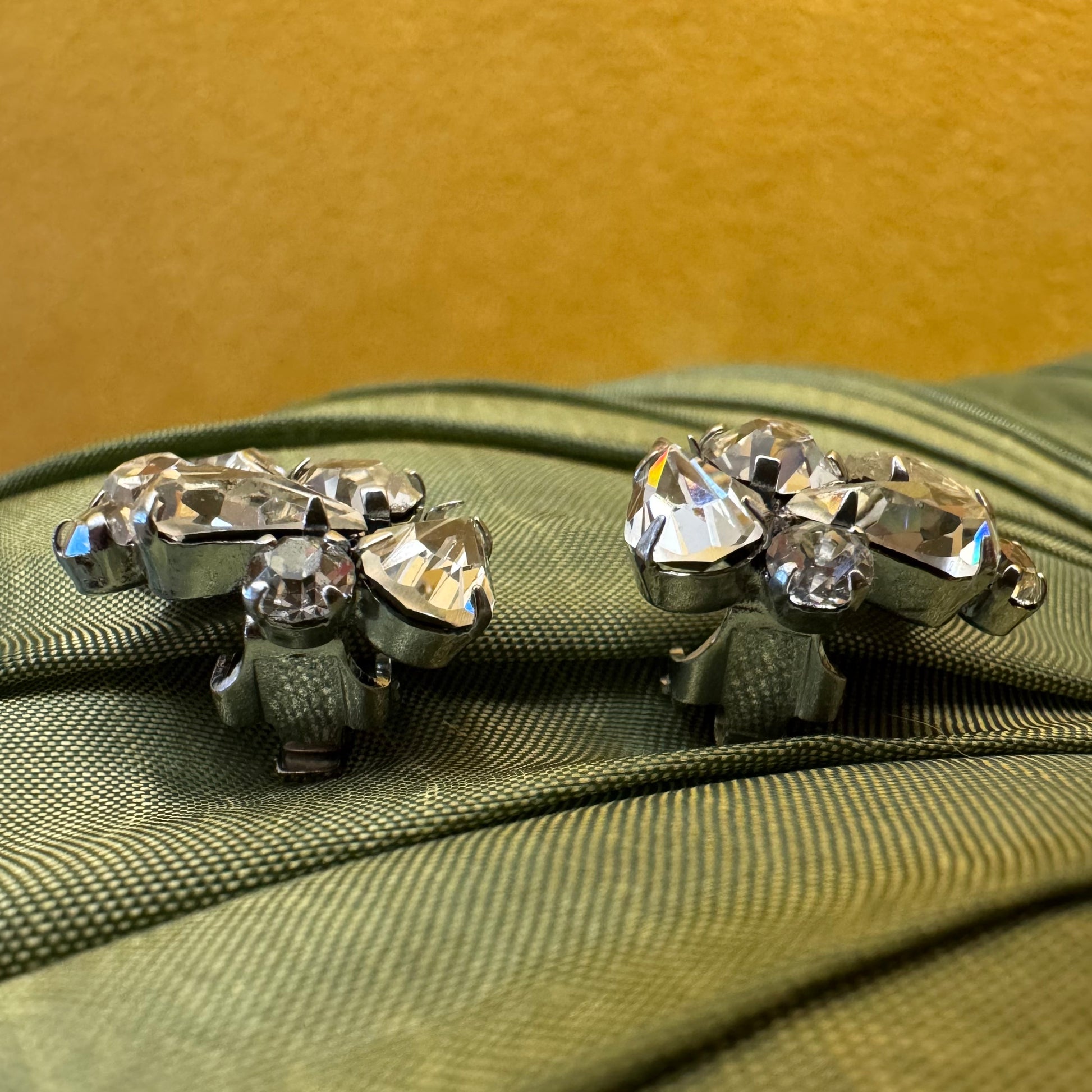 Rhinestone Clip On Earrings 