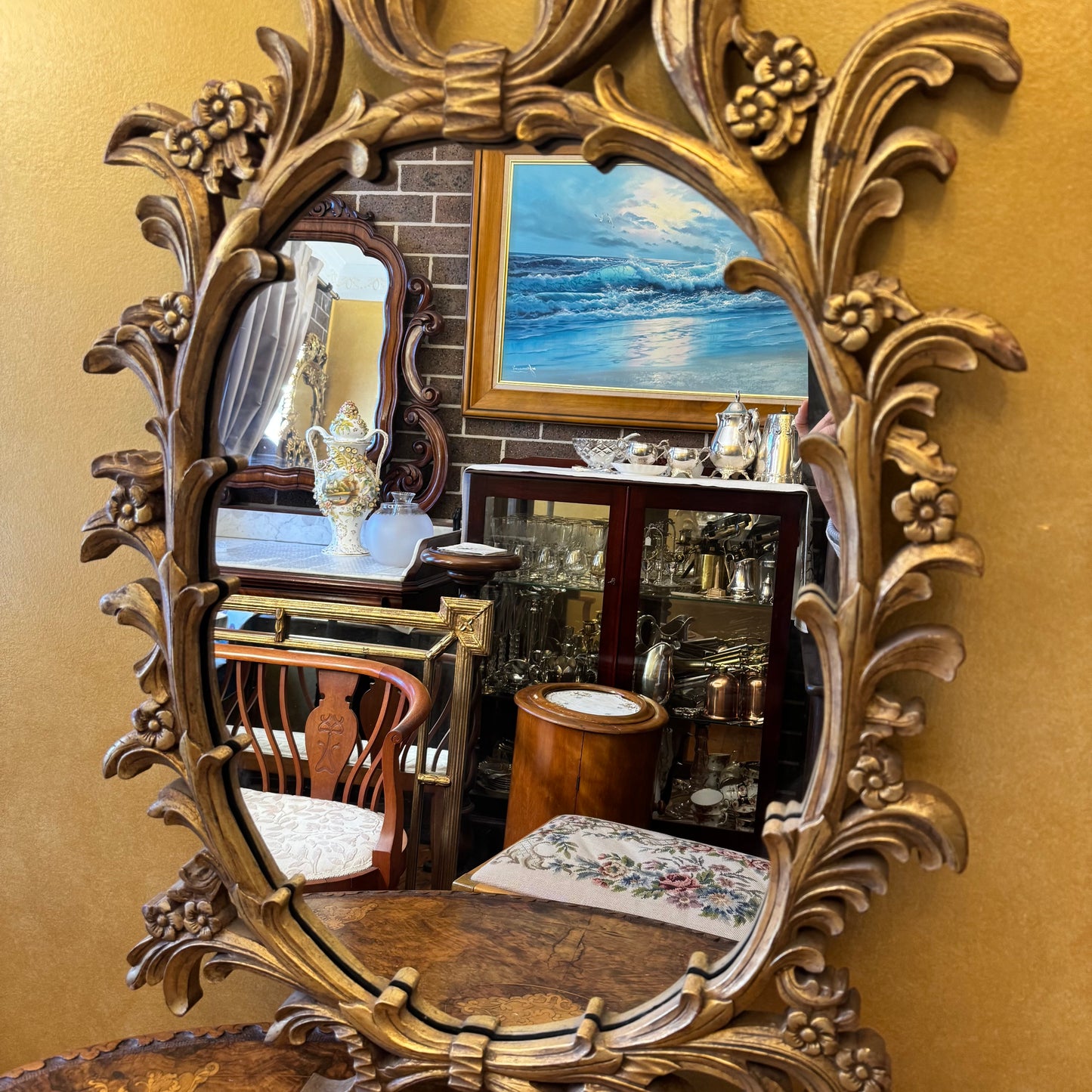 Rococo Gilt Wood Mirror