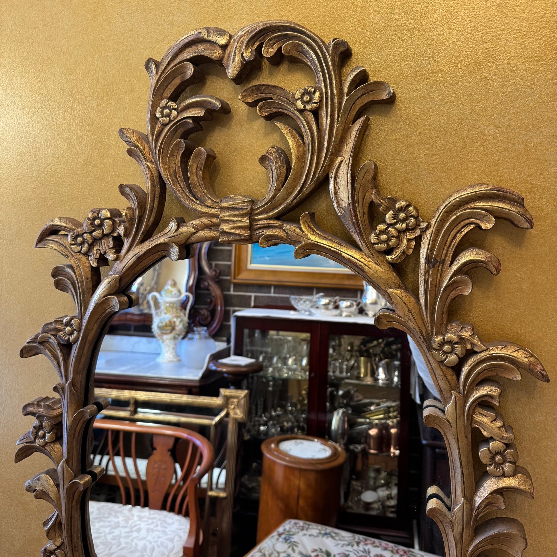 Rococo Style Gilt Wood Mirror