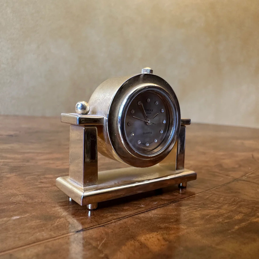 Brass Romax Japan Quarts Miniature Clock