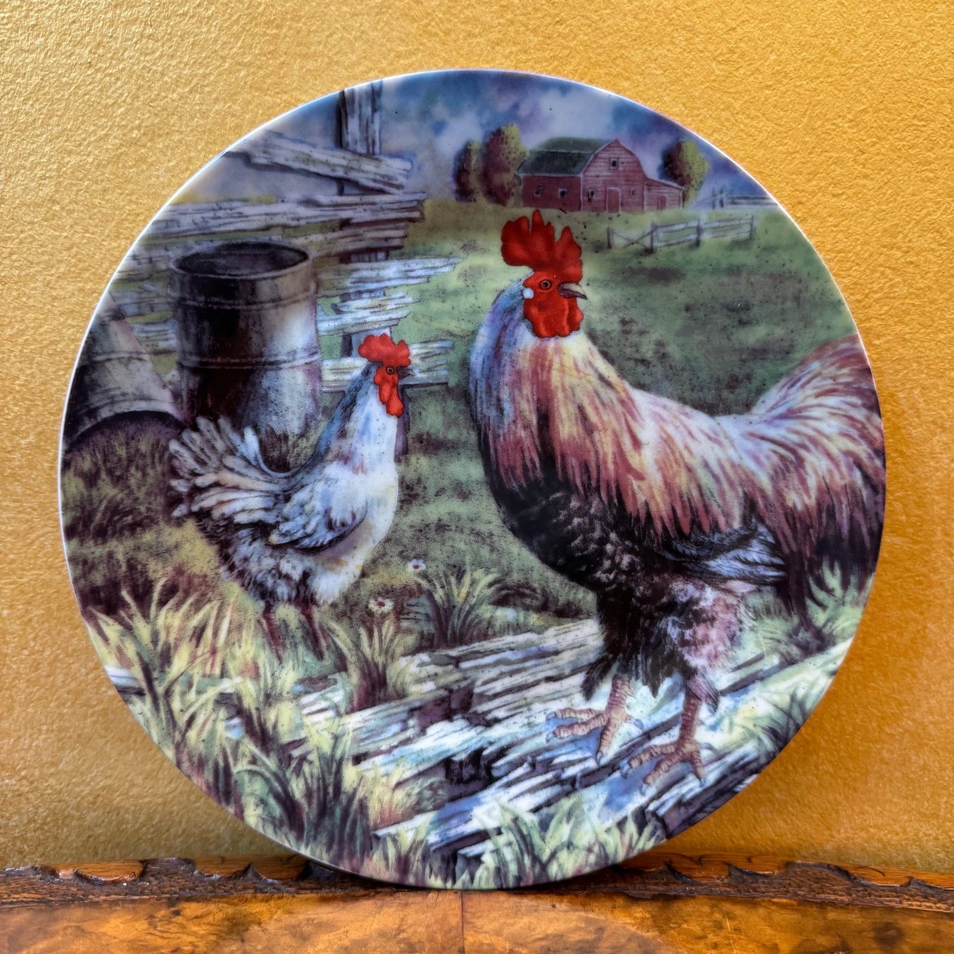 Rooster & Hen Print Collectors Plate 