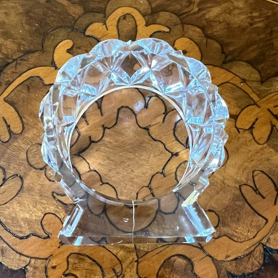 Vintage Glass Round Napkin Holder