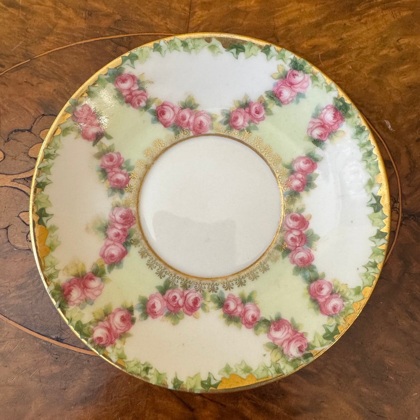Royal Bayreuth Green Floral Print Saucer 