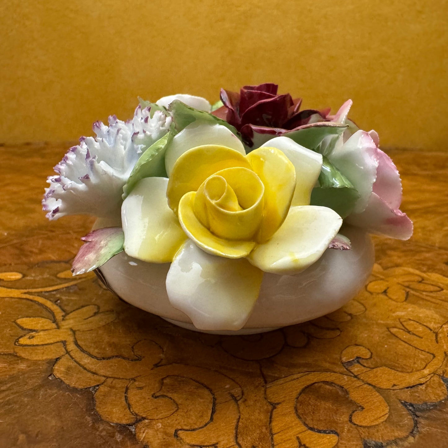 Royal Doulton Bone China Floral Bouquet Basket Ornament 