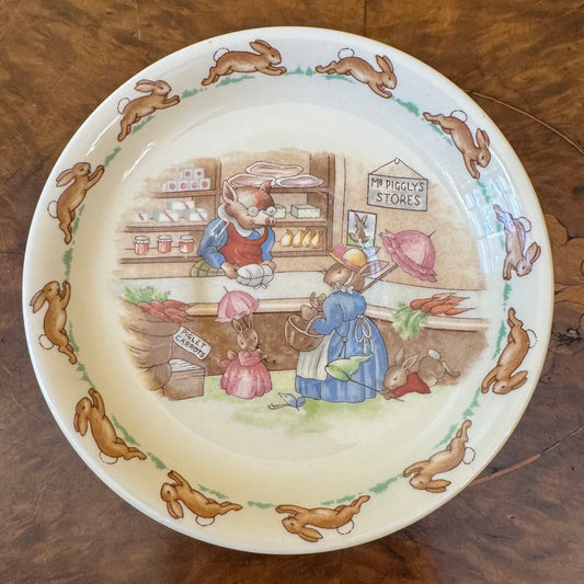 Royal Doulton Bunnykins Mr. Piggly's Store Saucer