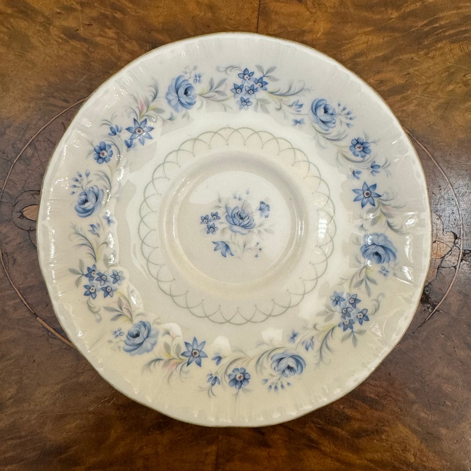 Royal Malvern Blue Floral Saucer 