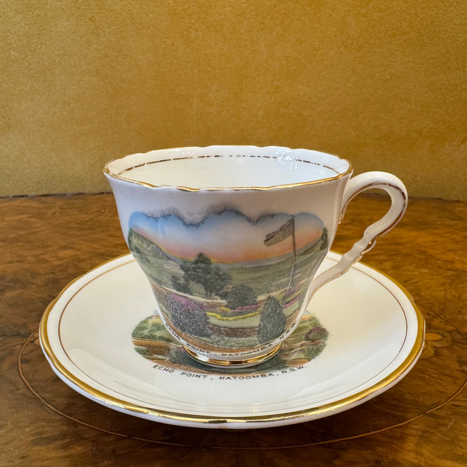 Royal Stafford Souvenir View Of Echo Point Katoomba Cup & Saucer 
