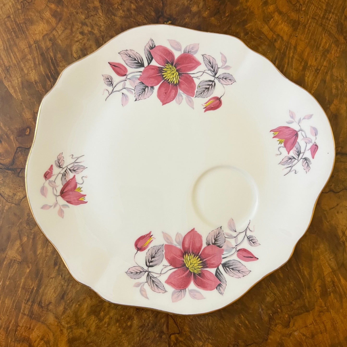 Royal Vale Pink Floral Tennis Plate 