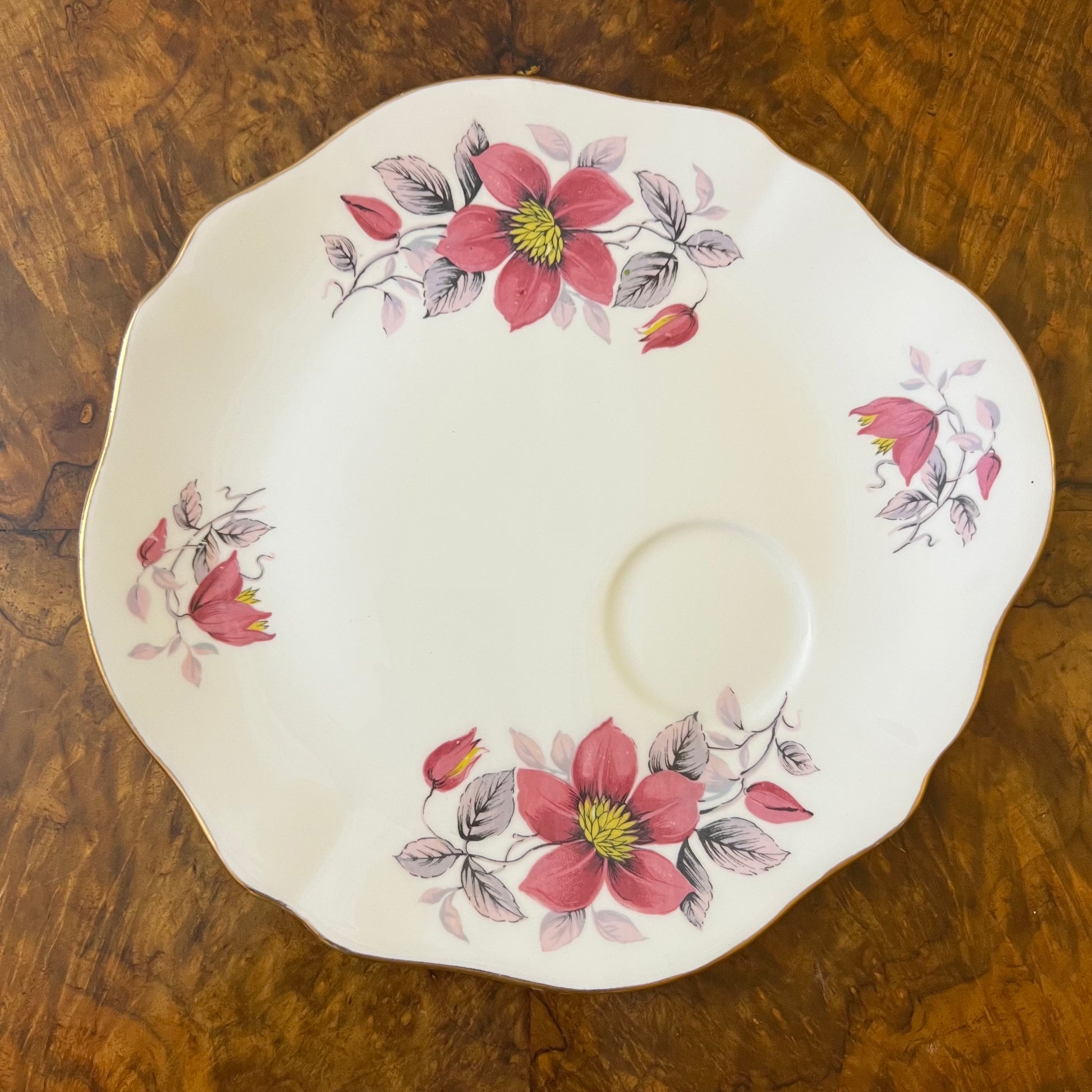 Royal Vale Pink Floral Tennis Plate 