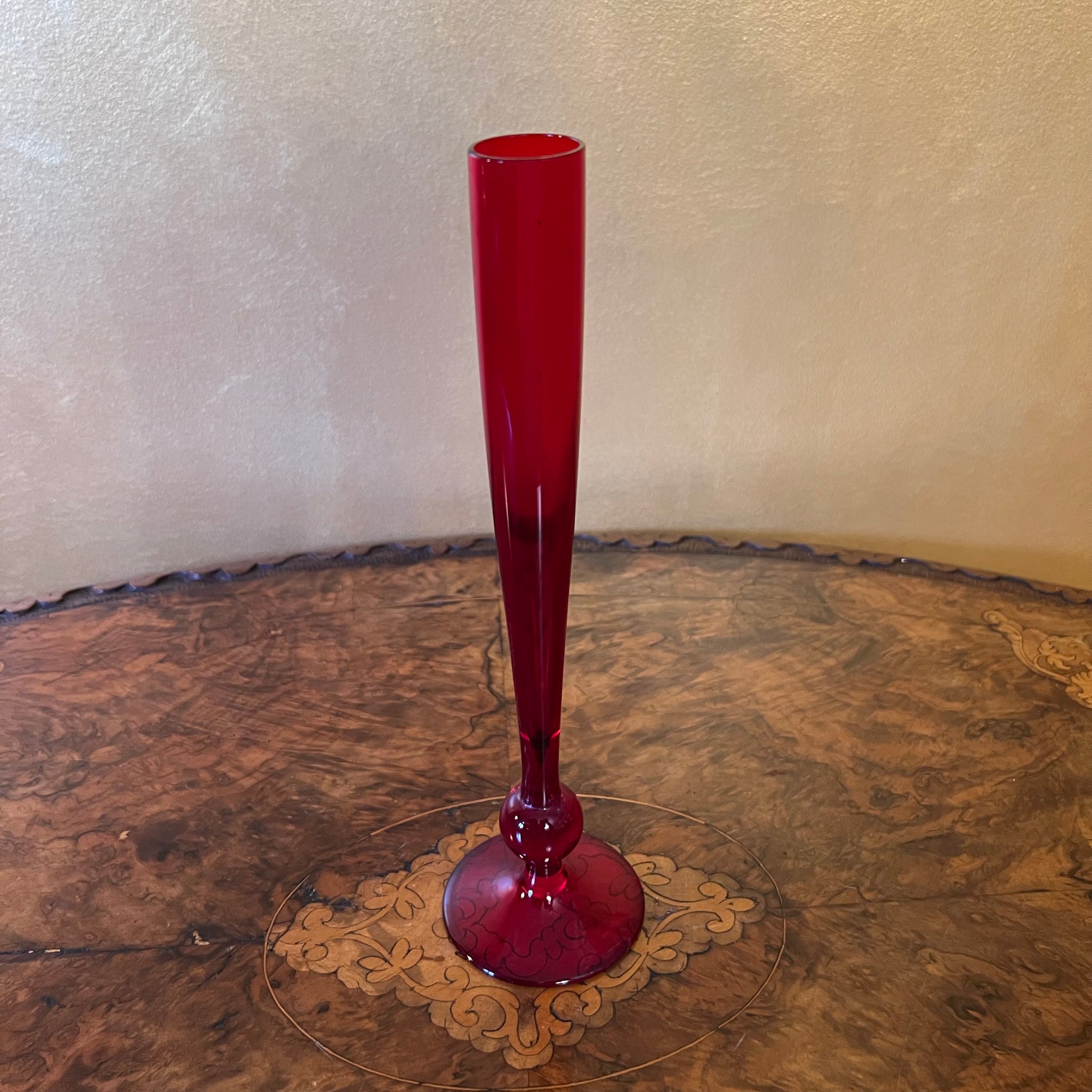 Ruby Narrow Bud Glass Vase