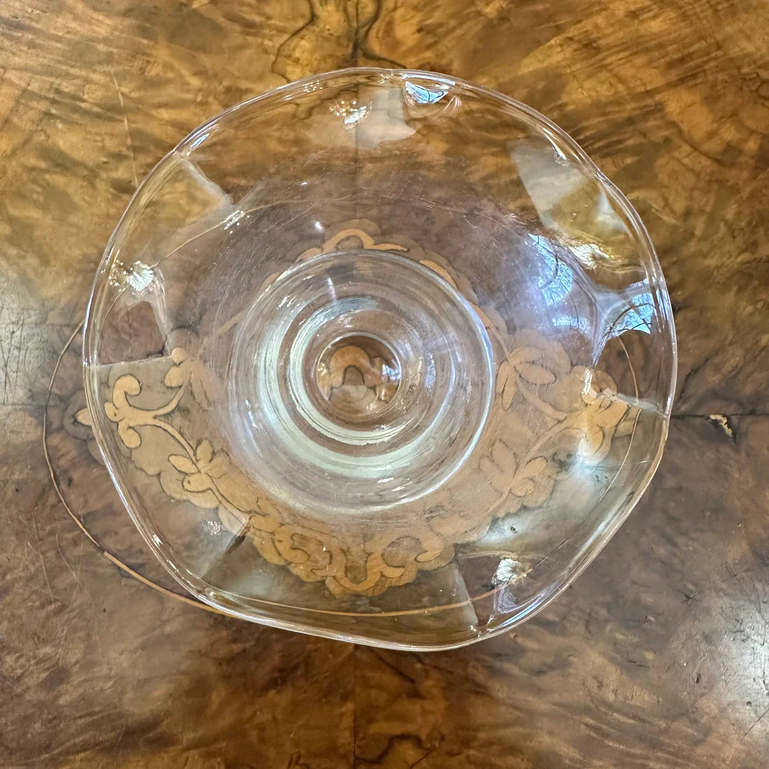 Vintage Ruffled Edge Glass Vase