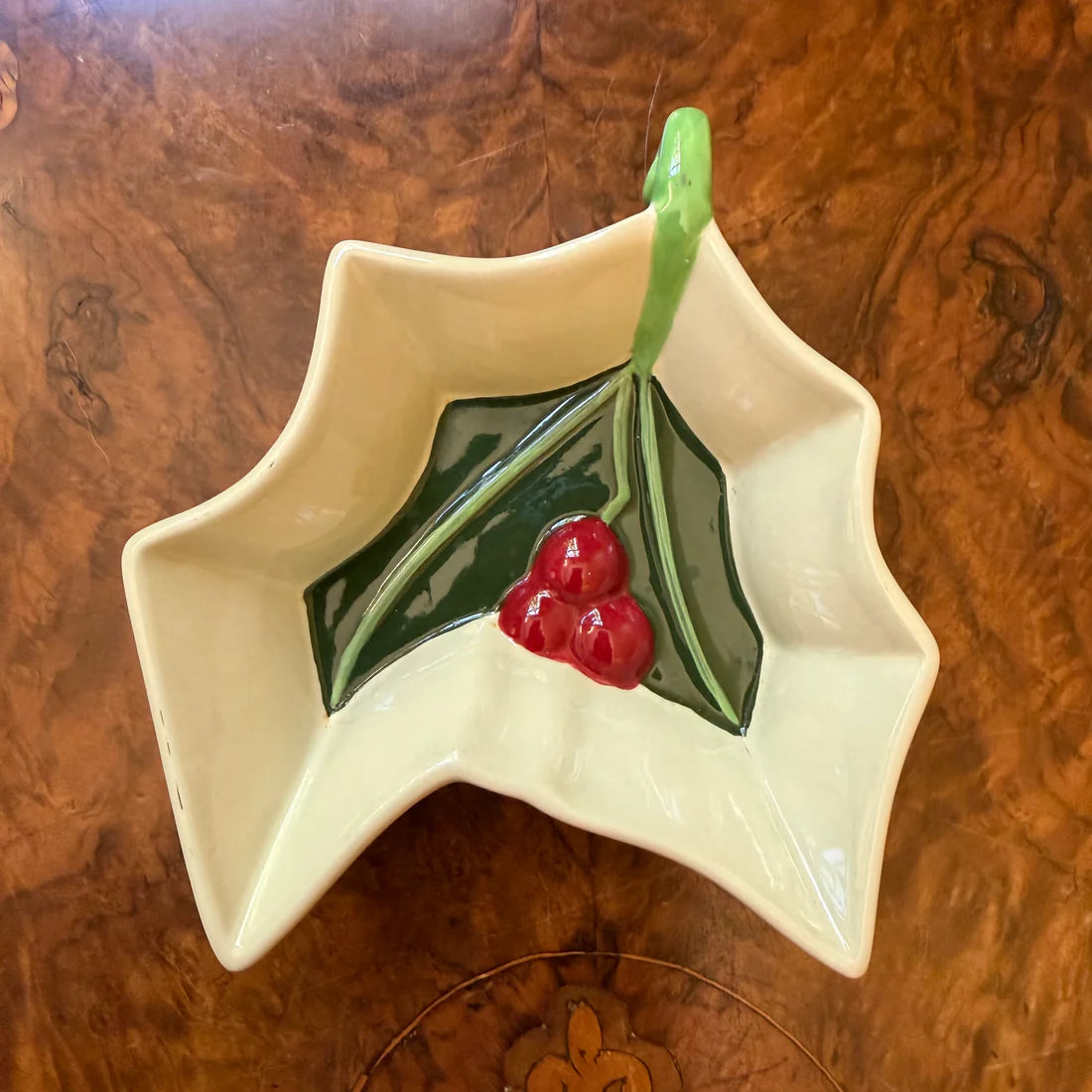 Russ Berrie Holly Shaped Small Dish