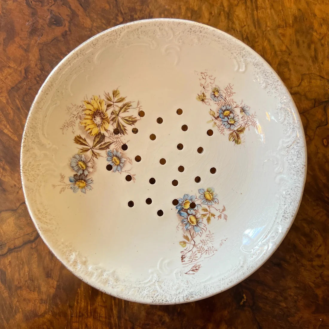 Vintage Salad Drain Bowl with Plate