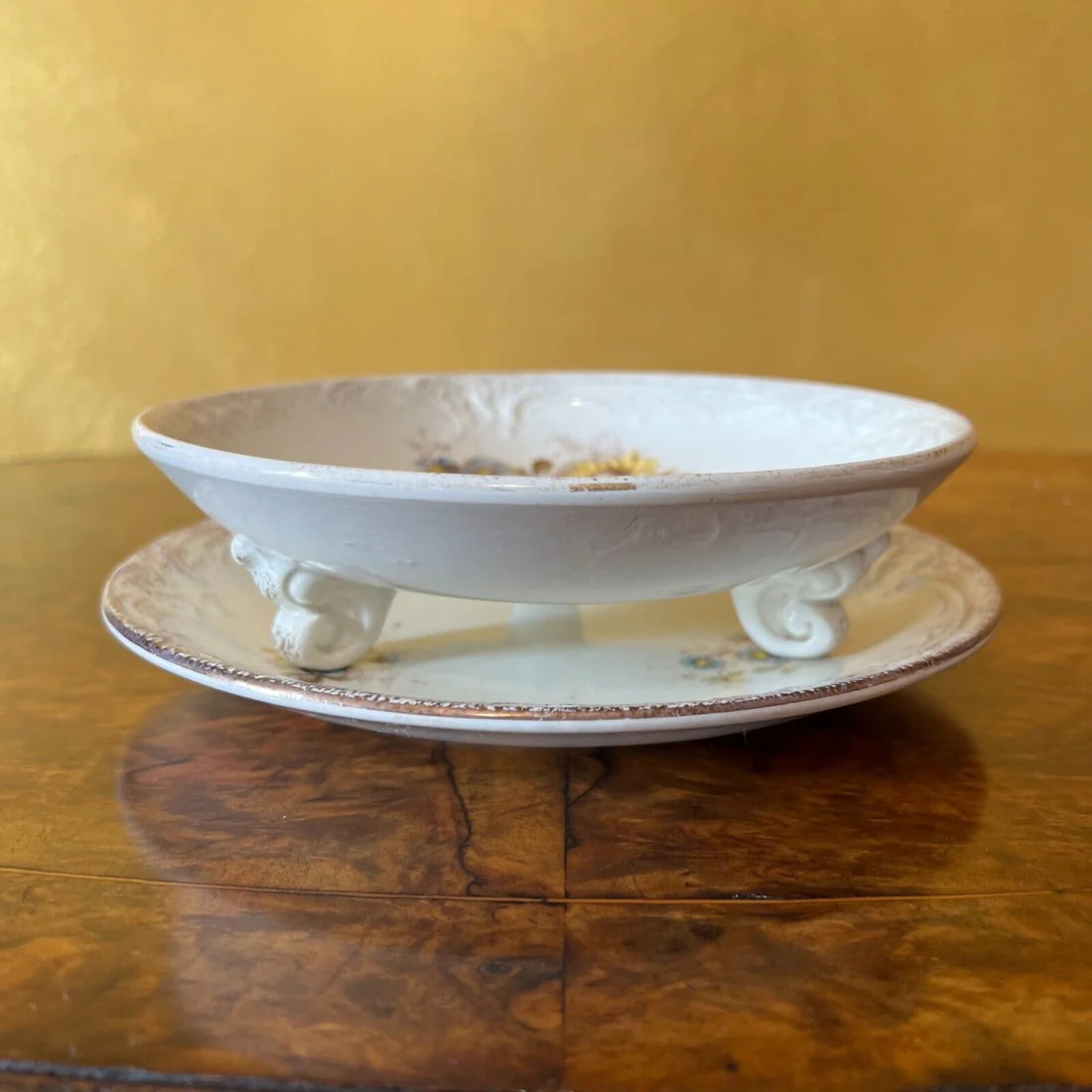 Vintage Salad Drain Bowl with Plate