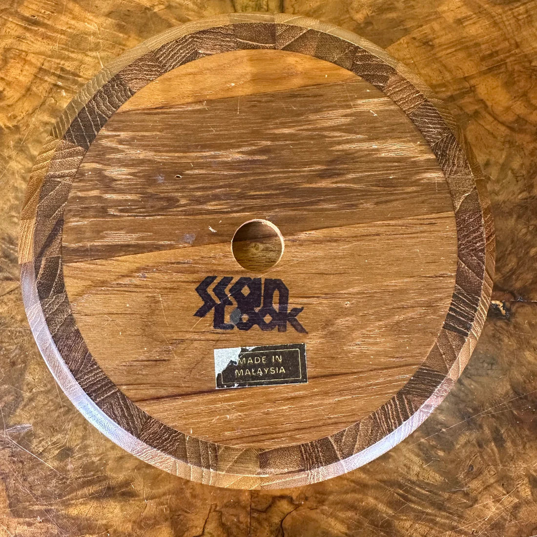 Vintage 1950s Scan Look Wooden Bowl