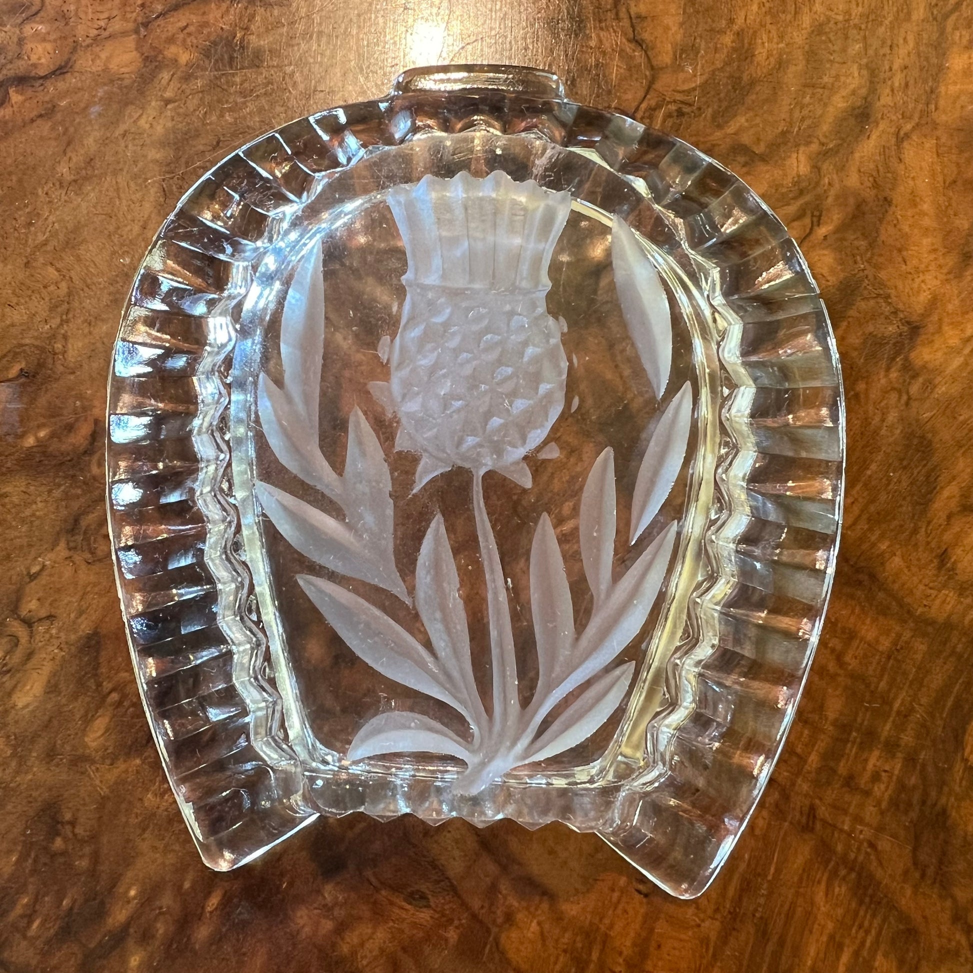 Scottish Thistle Horse Shoe Shape Dish 