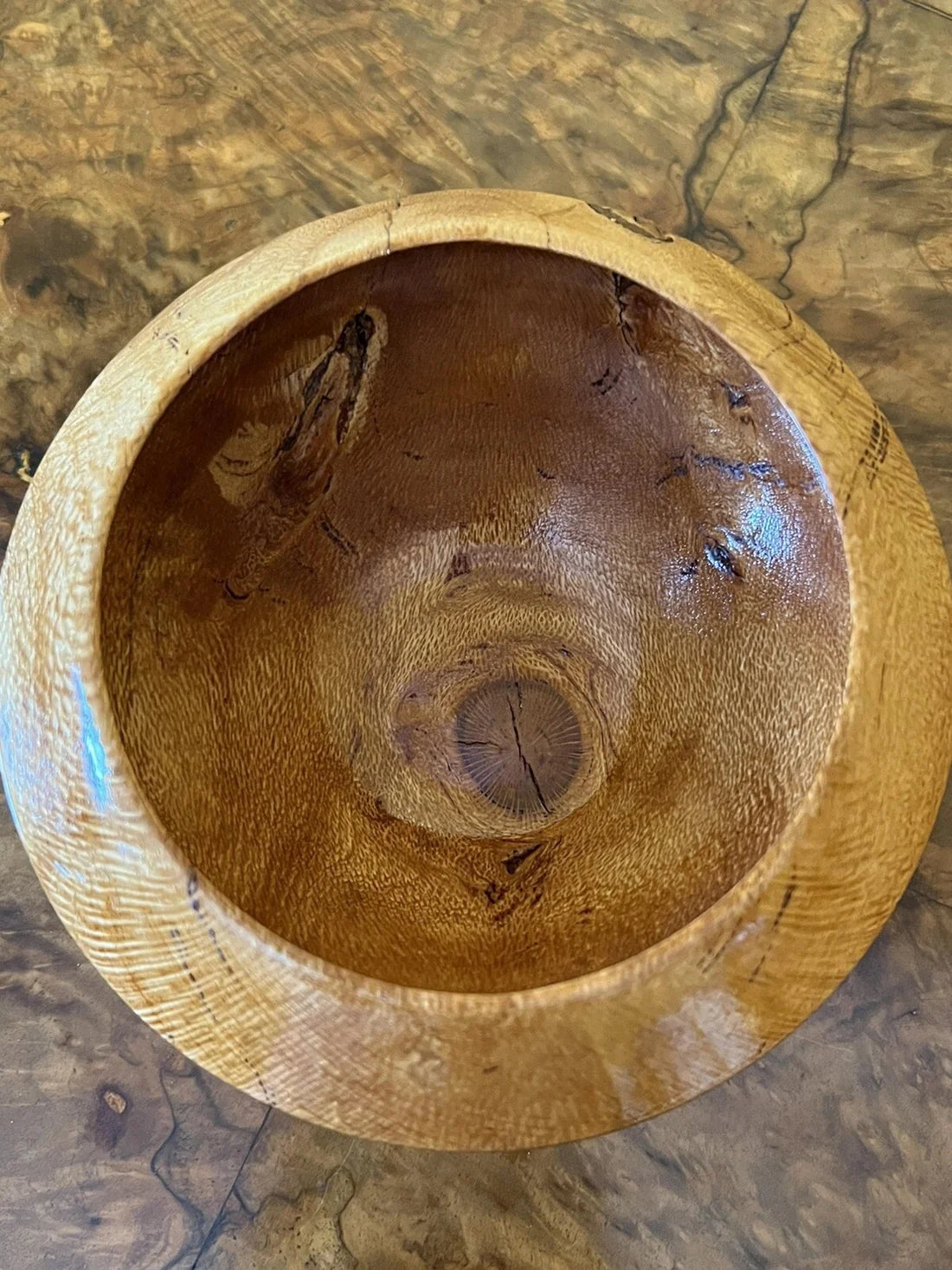Silky Oak Wood Display Bowl By EJH